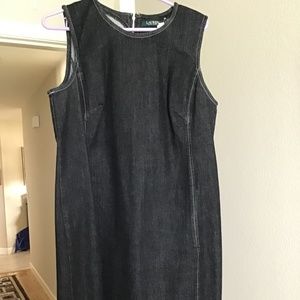 Lauren by Ralph Lauren black denim dress
